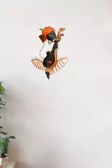 Musician Ganesha Playing Veena Wall Hanging
