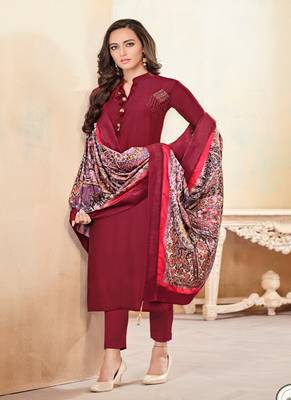 Crimson Fancy Cotton Salwar 1