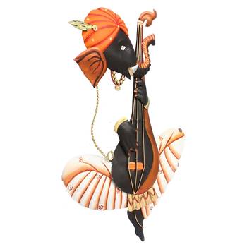 Musician Ganesha Playing Veena Wall Hanging 5