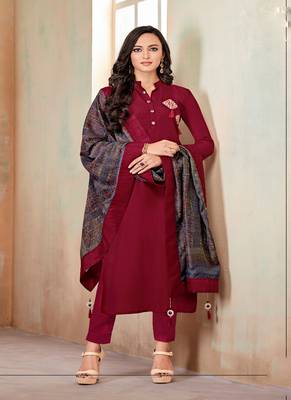 Maroon Fancy Cotton Salwar 1