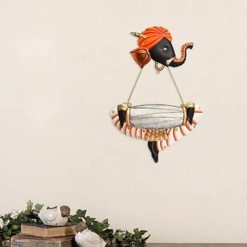 Musician Ganesha Playing Dholak Wall Hanging 1