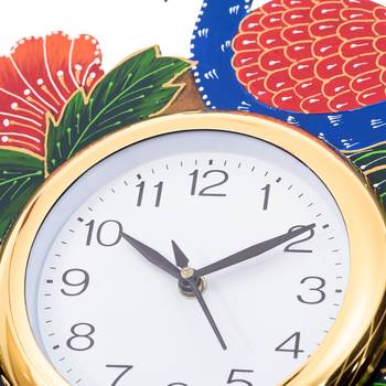 Handcrafted Papier-Mache 2 Peococks Decorative Wall Clock 4