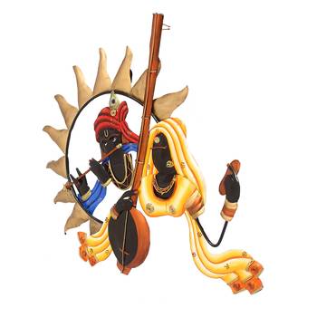 Radha Krishna Playing Flute/Bansuri And Veena Wall Hanging 4