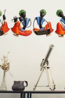 Set Of 4 Tribal Man Playing Different Musical Instruments Wall Hanging