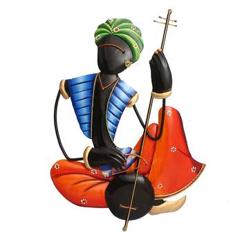 Musician Tribal Man Playing Veena Wall Hanging 3