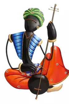 Musician Tribal Man Playing Veena Wall Hanging