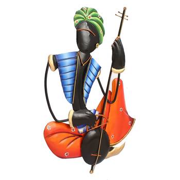 Musician Tribal Man Playing Veena Wall Hanging 5