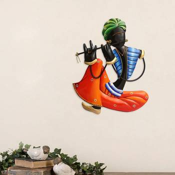 Musician Tribal Man Playing Flute Wall Hanging 1