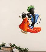 Musician Tribal Man Playing Flute Wall Hanging