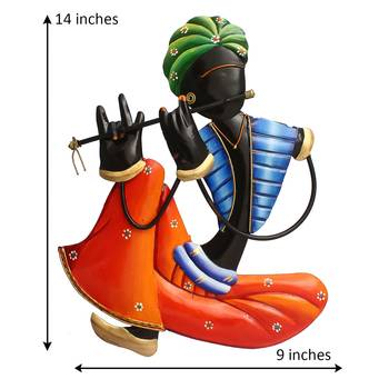 Musician Tribal Man Playing Flute Wall Hanging 4