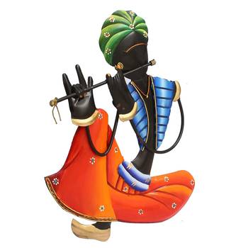 Musician Tribal Man Playing Flute Wall Hanging 5