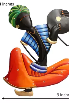 Musician Tribal Man Playing Tapli Wall Hanging