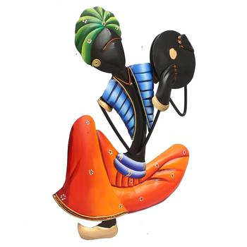 Musician Tribal Man Playing Tapli Wall Hanging 5