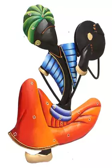Musician Tribal Man Playing Tapli Wall Hanging