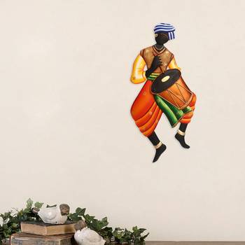 Musician Tribal Man Iron Wall Hanging 1