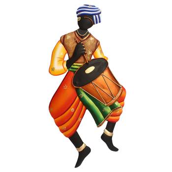 Musician Tribal Man Iron Wall Hanging 3