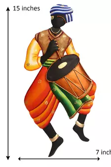 Musician Tribal Man Iron Wall Hanging