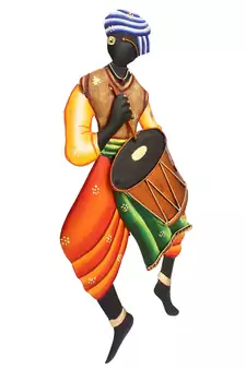 Musician Tribal Man Iron Wall Hanging
