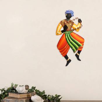 Musician Tribal Man Iron Wall Hanging 1