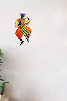 Musician Tribal Man Iron Wall Hanging
