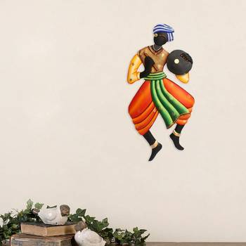 Musician Tribal Man Iron Wall Hanging 1