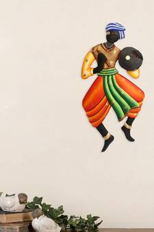 Musician Tribal Man Iron Wall Hanging