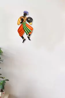Musician Tribal Man Iron Wall Hanging