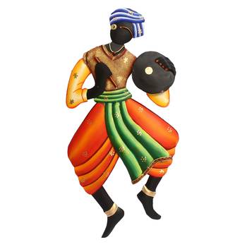 Musician Tribal Man Iron Wall Hanging 3