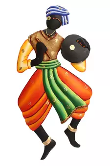Musician Tribal Man Iron Wall Hanging
