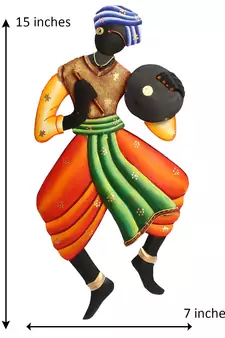 Musician Tribal Man Iron Wall Hanging
