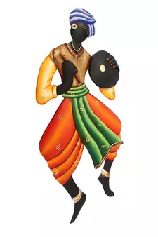 Musician Tribal Man Iron Wall Hanging