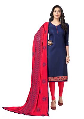 Navy-blue embroidered cotton salwar 1