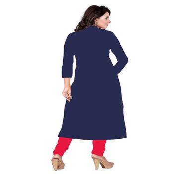 Navy-blue embroidered cotton salwar 2