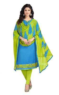 Blue embroidered cotton salwar 1