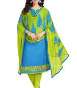 Blue embroidered cotton salwar