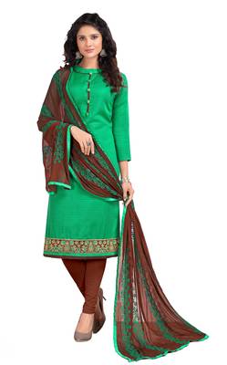 Green embroidered cotton salwar 1
