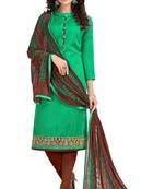Green embroidered cotton salwar