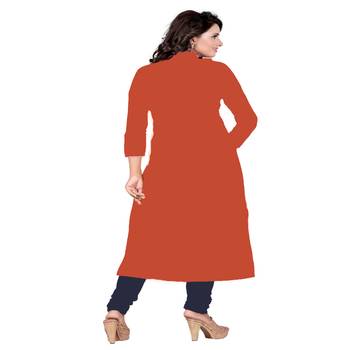 Orange embroidered cotton salwar 2