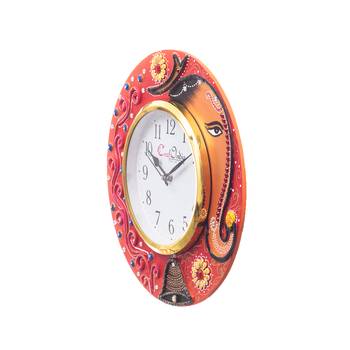 Analog Wall Clock        (Red & Green, With Glass) 3