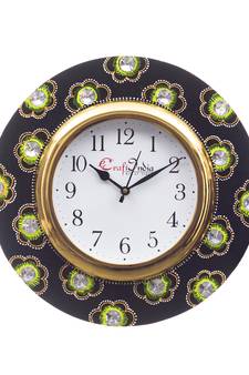 Analog Wall Clock        (Red & Green, With Glass)