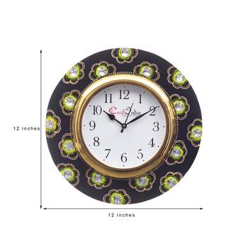 Analog Wall Clock        (Red & Green, With Glass) 3