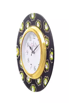 Analog Wall Clock        (Red & Green, With Glass)