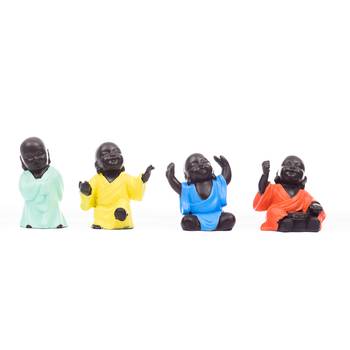 Handcrafted Set of 4 Meditating Buddha- For Home Deco 3