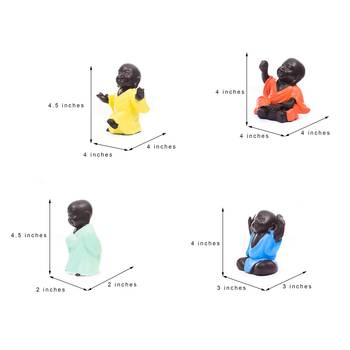 Handcrafted Set of 4 Meditating Buddha- For Home Deco 4