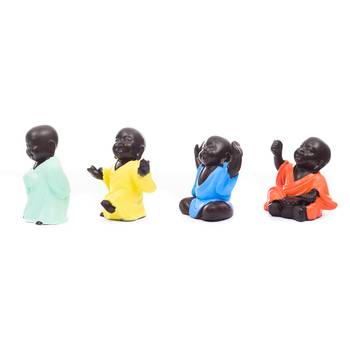 Handcrafted Set of 4 Meditating Buddha- For Home Deco 5