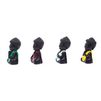 Handcrafted Set of 4 Meditating Buddha- For Home Decor 3