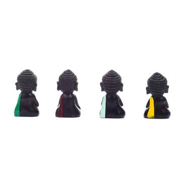 Handcrafted Set of 4 Meditating Buddha- For Home Decor 4