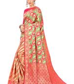 Multicolor Printed Silk Saree With Blouse