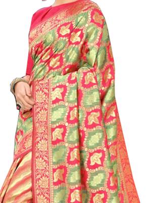 Multicolor Printed Silk Saree With Blouse 2