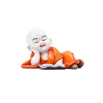 Polyresin Resting Buddha(Orange) 1